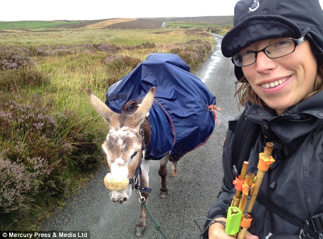 Hannah Engelkamp, 34, and her donkey, Chico, spent nearly six months trekking 1,000 miles around Wales