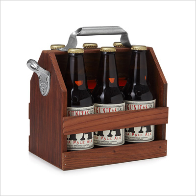 Beer caddy with a bottle opener