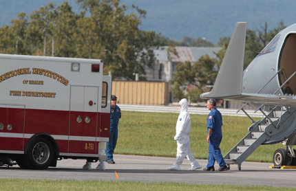 Since Aug. 1, Phoenix Air has rescued 15 people with Ebola or who have been exposed to the virus. (AP Photo/Timothy Jacobsen)