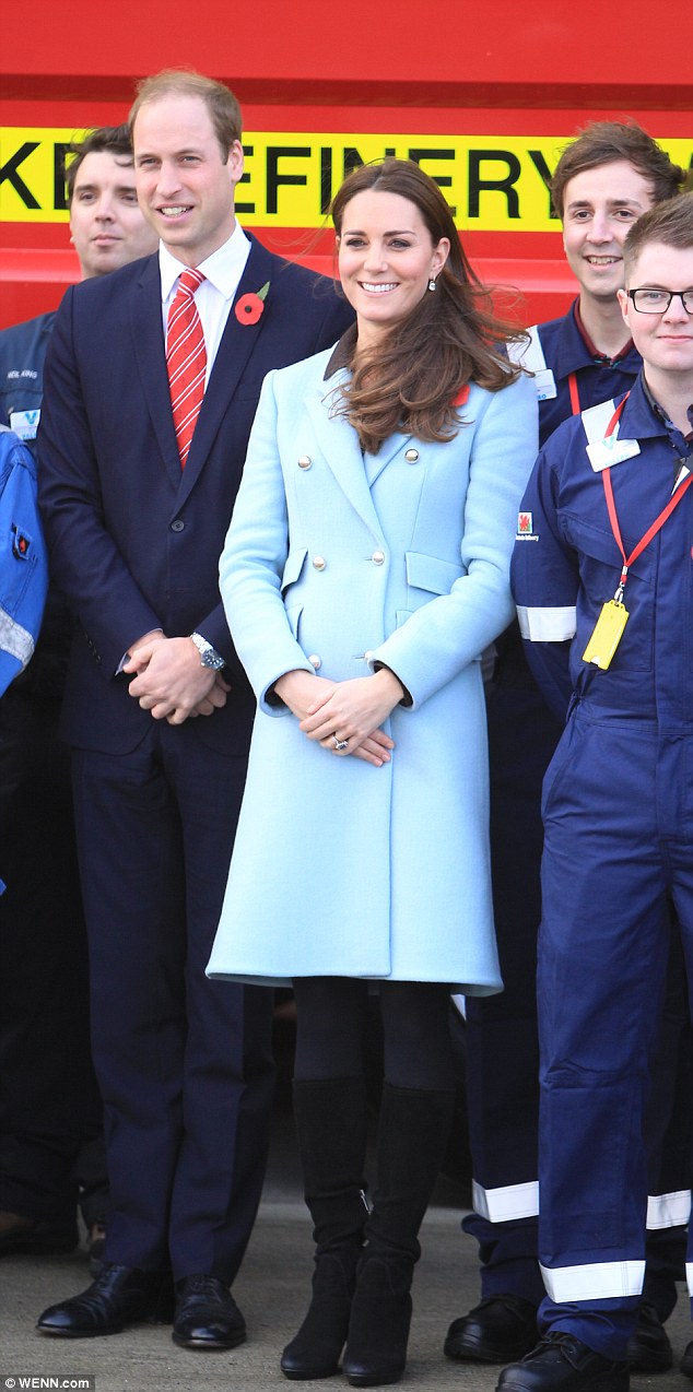 The royal couple met with oil refinery workers and apprentices during the visit earlier today 