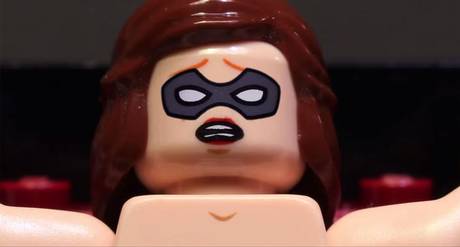 Dakota Johnson as Anastasia Steele in Lego form
