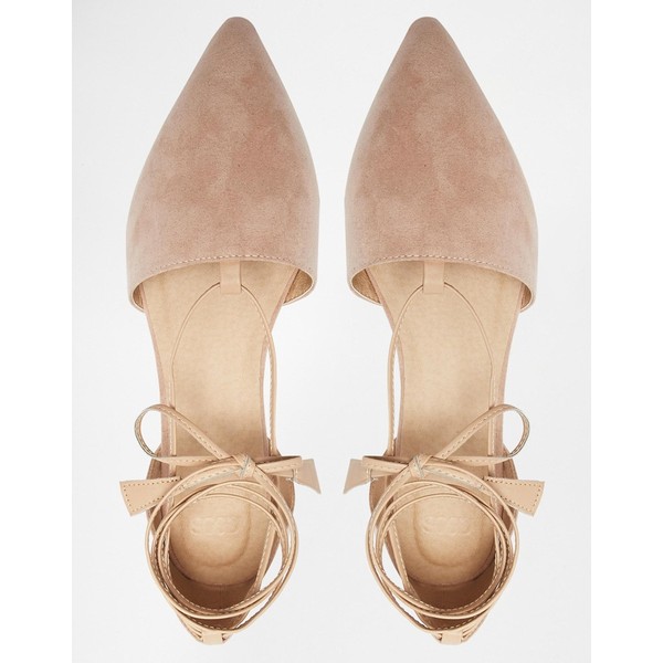 ASOS LIFT OFF Pointed Lace Up Ballet Flats