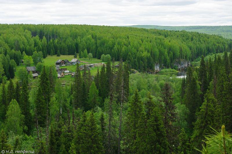 Кордон Шежым на реке Печора в лесах Республики Коми. Фото
