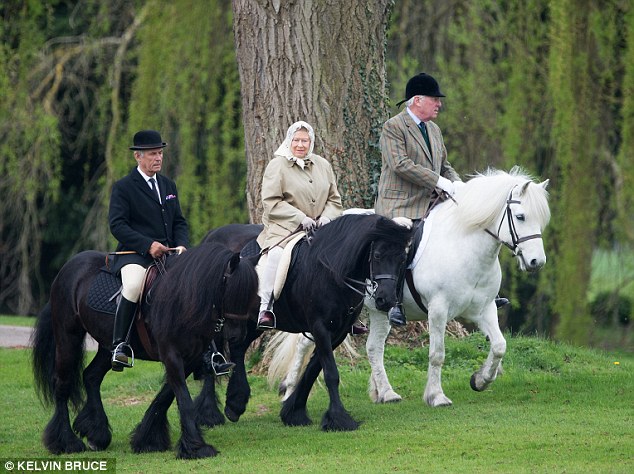 Active: Her Majesty, who is approaching her 89th birthday, was spotted riding her faithful black Fell pony, Carltonlima Emma