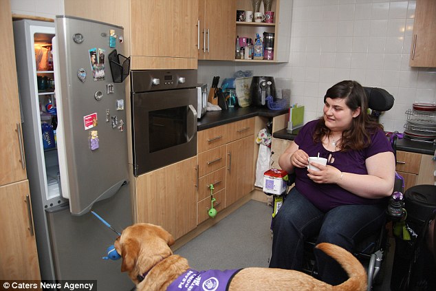 Griffin has also learned to open and close doors for his owner, catering for her every need at her home