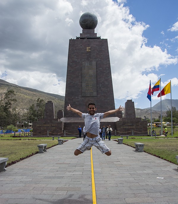 Jumping at the equator in Quito, Ecuador