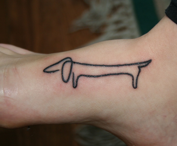 This is not a joke, I am literally going to get this tattoo (on the outer side of my foot, instead of the inner like in this picture) in memory of my wonderful Dachshund who passed on.