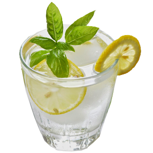fresh lemon water, meyer, lemon water, h2o, immune booster, mint, basil