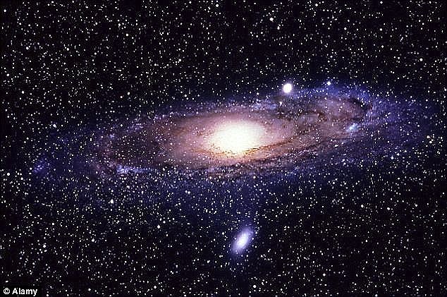 The existence of dark matter has been theorised owing to its observed gravitational effect on stars and galaxies (Andromeda shown)