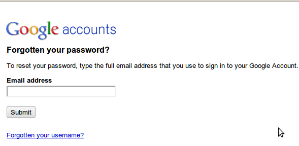 Gmail password recovery