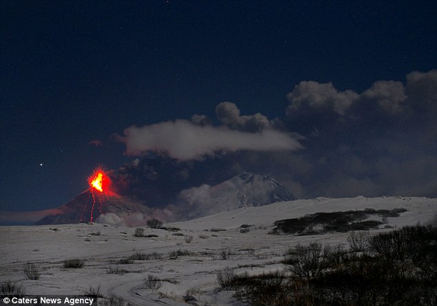Kamchatka - which is more than 5,000 miles from Moscow - is home to 29 active craters