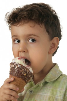 Boy Eating Ice Cream