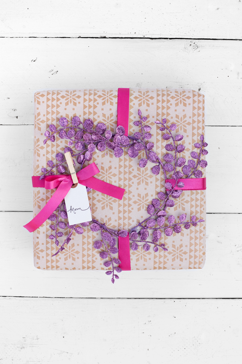 Make a little wreath to beautifully top a wrapped gift.